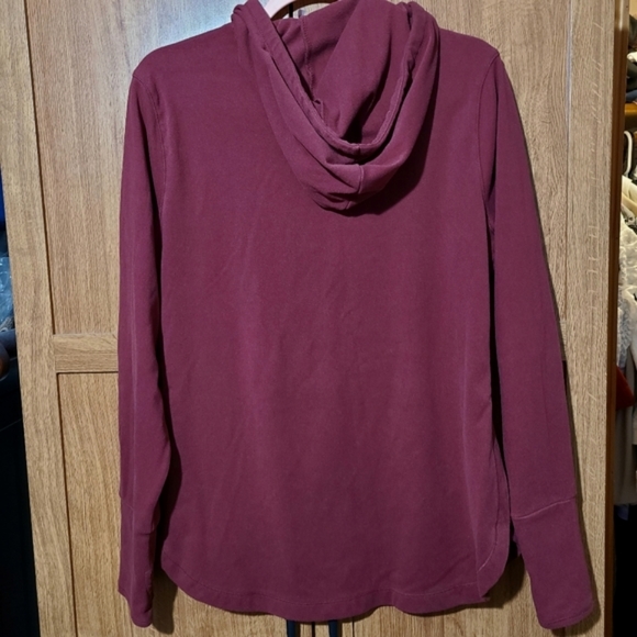 Burgandy RBX Large Plush Hoodie Tunic Sweatshirt - Picture 4 of 6